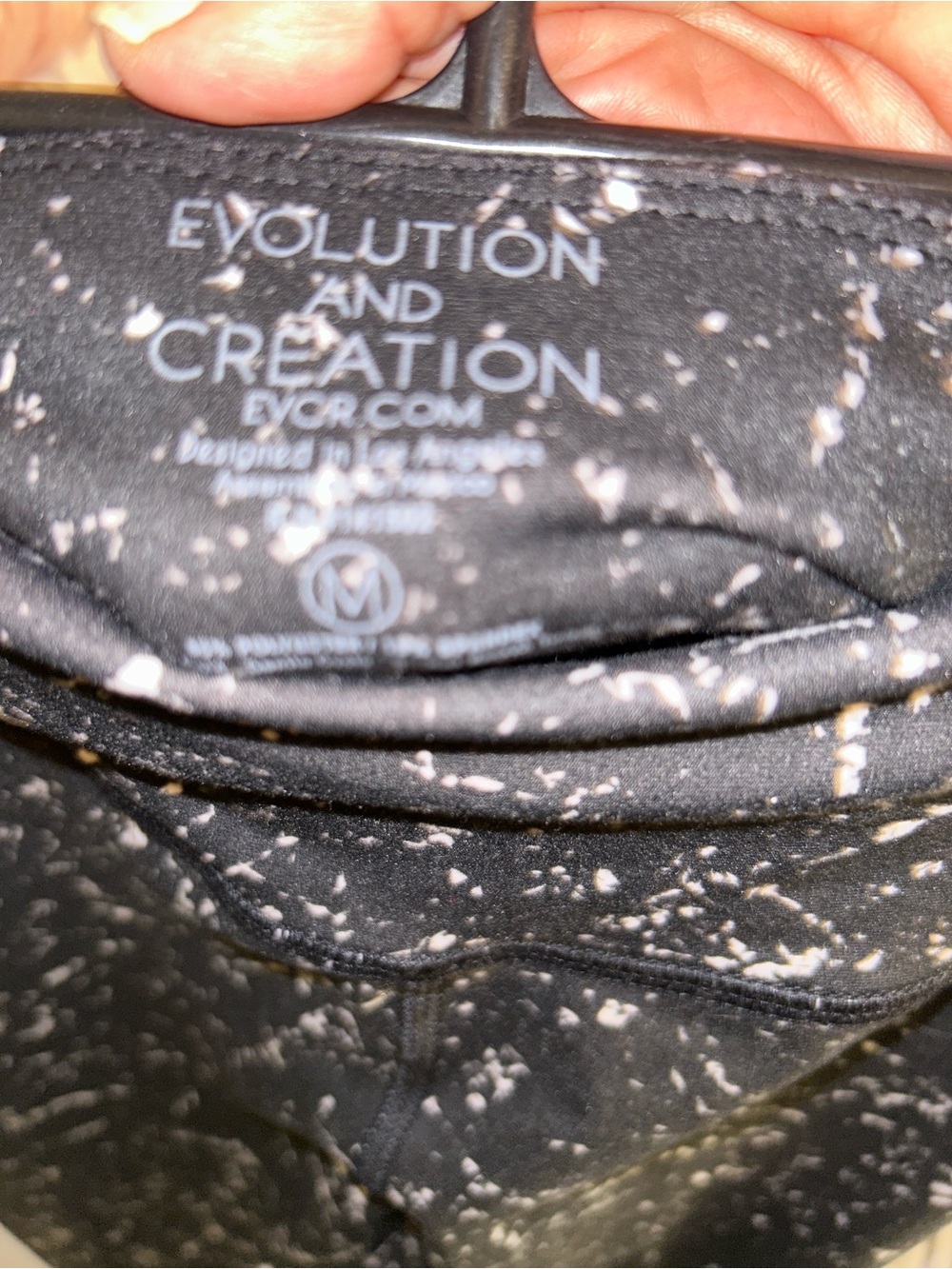 Evolution and Creation Black with White Speckle Workout Top